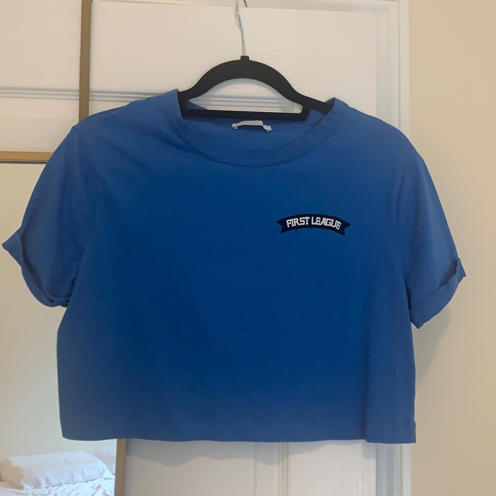 Zara cropped graphic tshirt/top